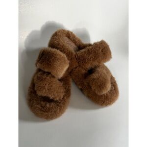 New Faux Fur Wedge Sandals